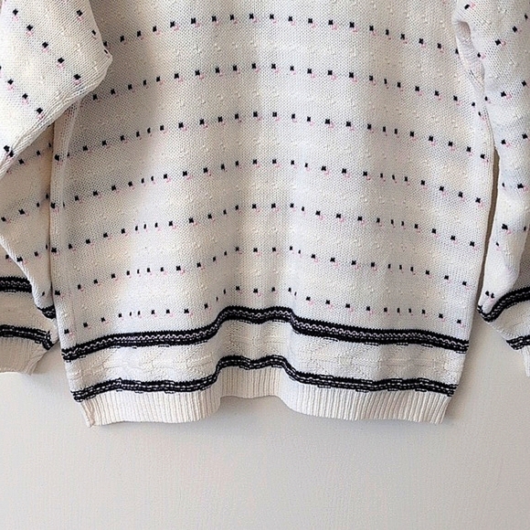 Vintage American Pride Womens Medium Mock Neck Sweater White Coquette Cottage - Picture 2 of 8